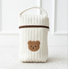 Personalised Nappy Pouch – Embroidered Teddy Bear