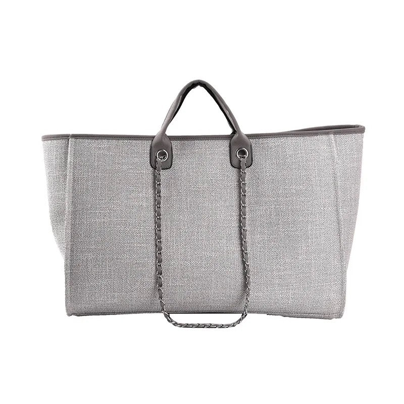 Personalised Canvas Weekend/XL Tote Bag - Grey