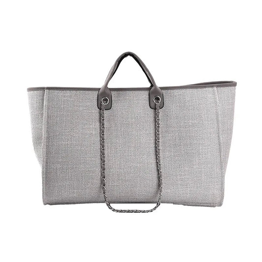 Personalised Canvas Weekend/XL Tote Bag - Grey