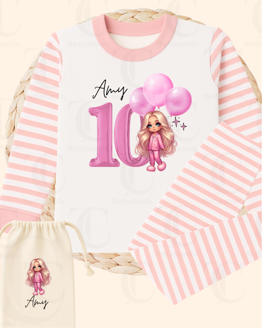 Personalised Birthday Pyjama’s - Girly Glam