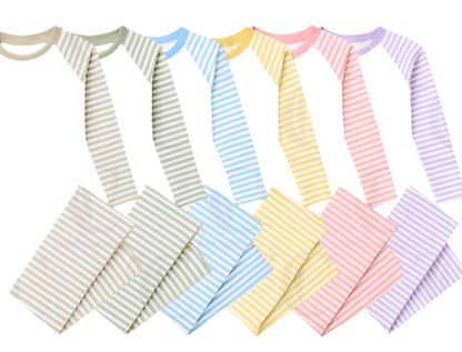 Children's Custom Pyjama’s - Pastel Stripes - Cotton