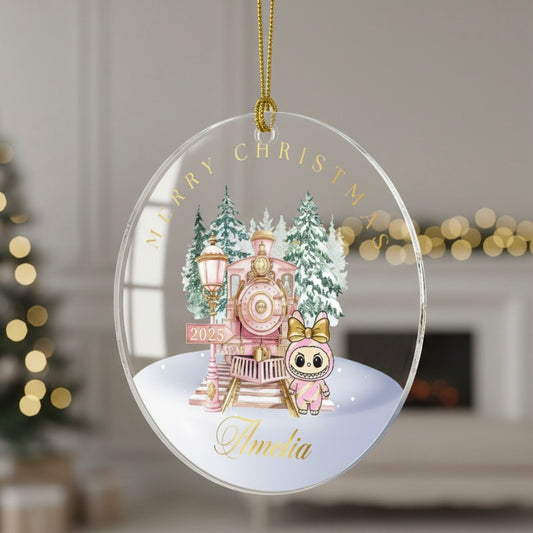 Labubu Custom Acrylic Tree Decoration - Personalised Christmas Bauble