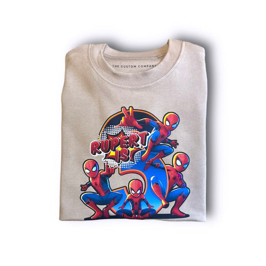 Personalised Spider-man Birthday T-Shirt