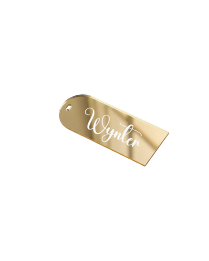 Personalised Name Gold Acrylic Gift Tag