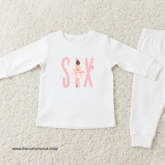 Personalised Girls Birthday Pyjamas - Ballerina Coquette Design