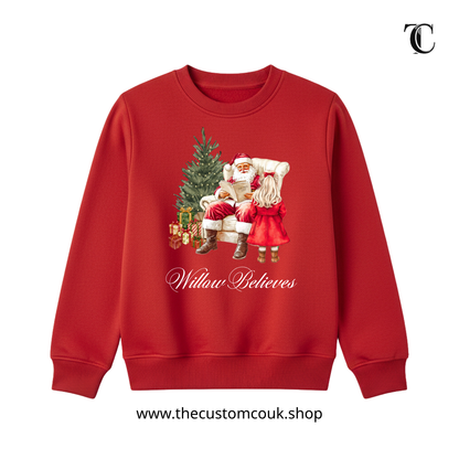 Customisable Christmas Sweater - Visiting Santa | Girls & Boys