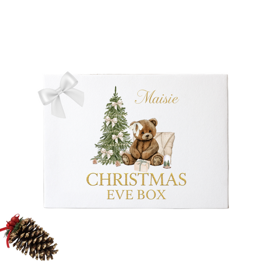 Personalised Girls Christmas Eve Box | Adorable Teddy Bear Design
