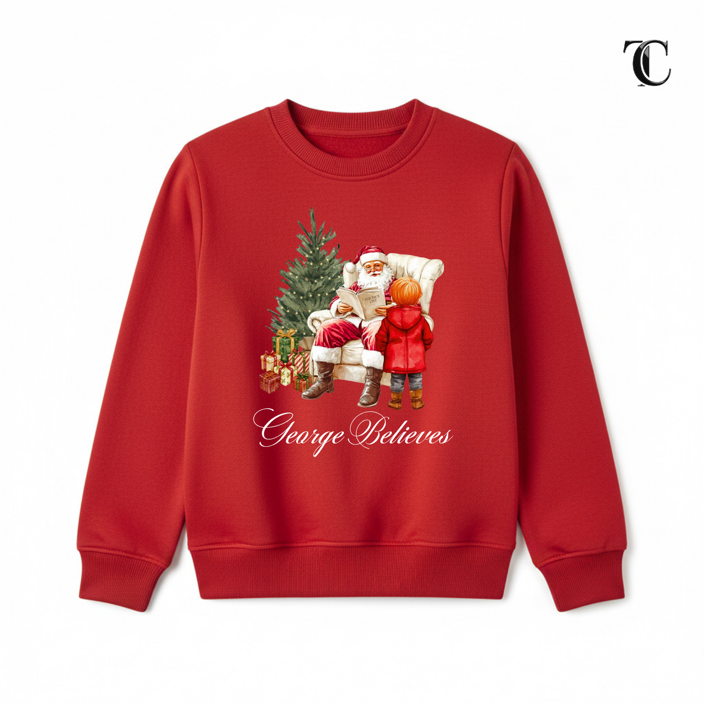 Customisable Christmas Sweater - Visiting Santa | Girls & Boys