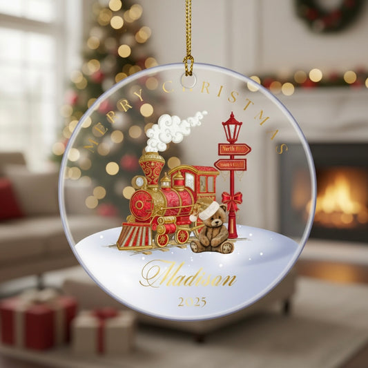 Custom Acrylic Tree Decoration - Personalised Christmas Bauble | Express Train