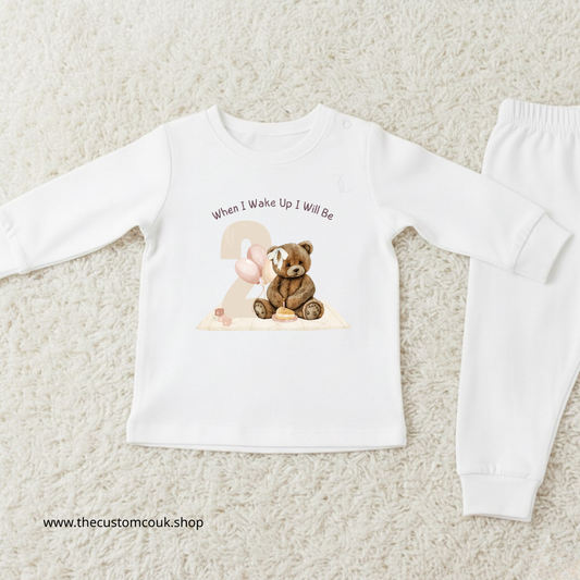 Personalised Birthday Pyjamas | Teddy & Balloons Design