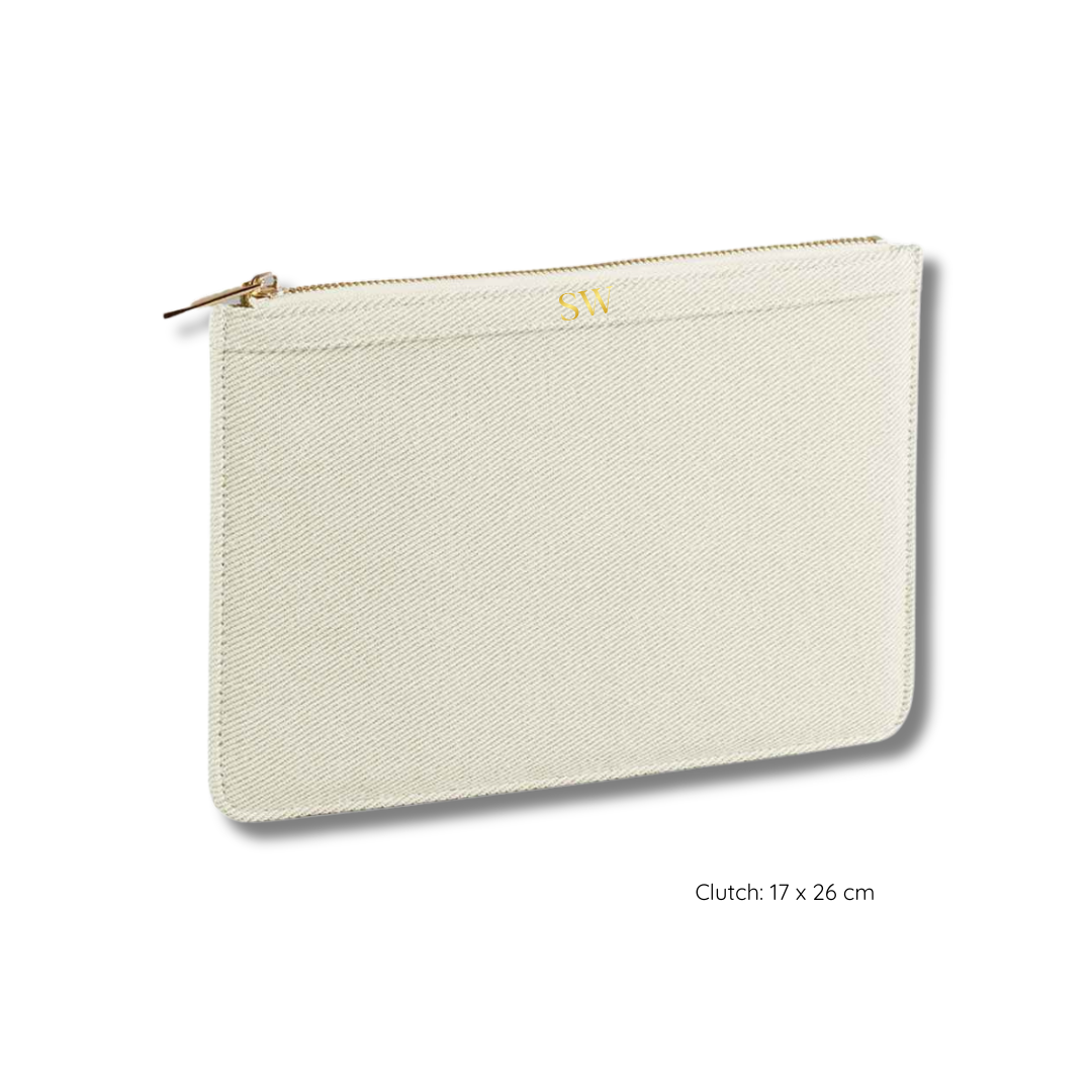 Personalised Canvas Clutch Bag/Pouch - Bridesmaid Clutch