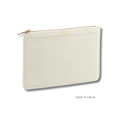 Personalised Canvas Clutch Bag/Pouch - Bridesmaid Clutch