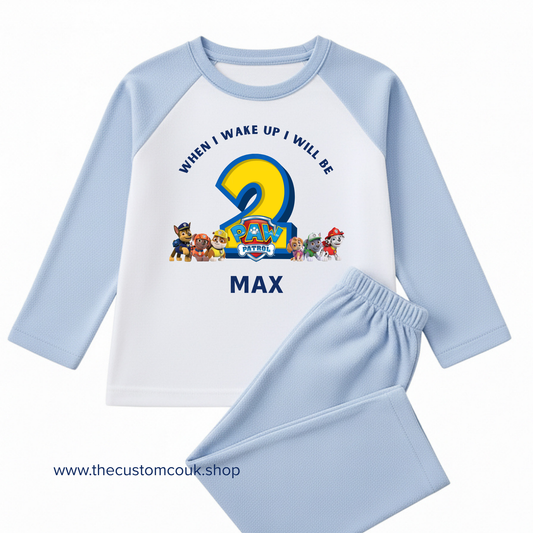 When I Wake Up I’ll Be Two - Personalised Birthday Pyjama’s - Paw Patrol