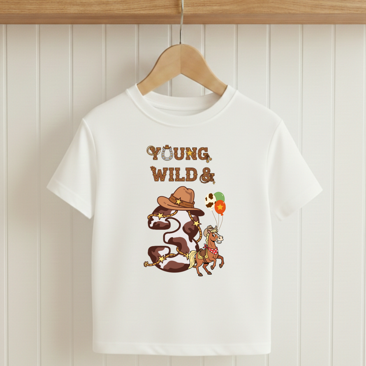 Personalised Birthday T-Shirt | Young, Wild & 3