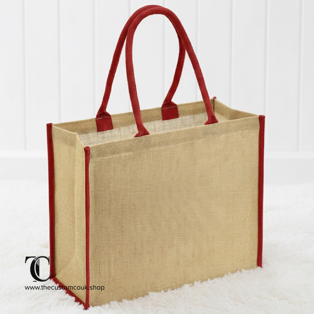 Brand Lab Jute Tipped Canvas Shopper - Red