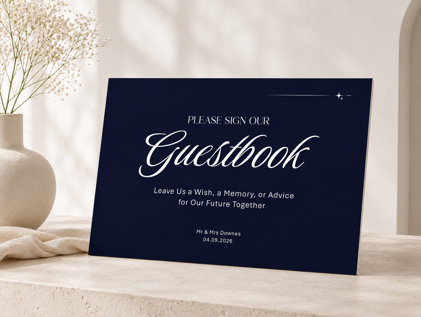Acrylic Wedding Guestbook Table Sign | Made to Order