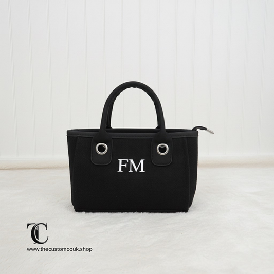 Personalised Canvas Mini Tote Bag - Black