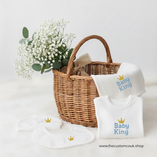 Personalised Baby Gift Bundle | Faux Embroidery Design