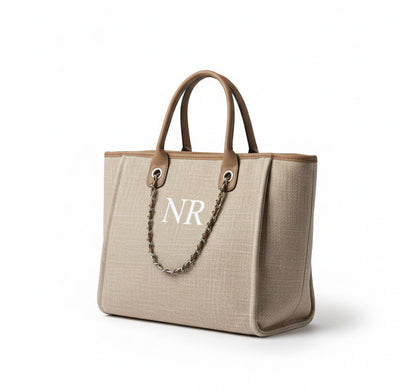 Personalised Women's Tote Bag - Beige/Tan