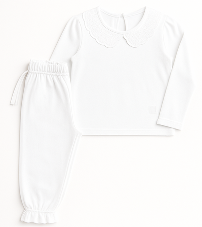 Customisable Girls Long Sleeve Frilled Pyjama’s