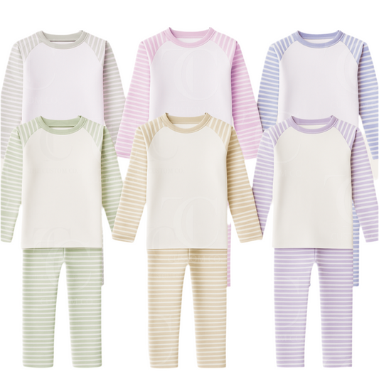 Children's Custom Pyjama’s - Pastel Stripes - Cotton