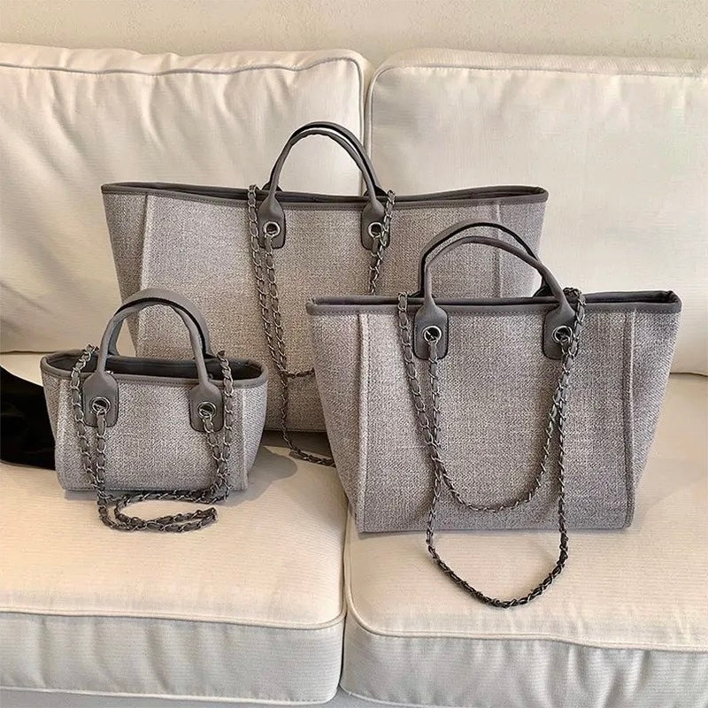 Personalised Canvas Weekend/XL Tote Bag - Grey