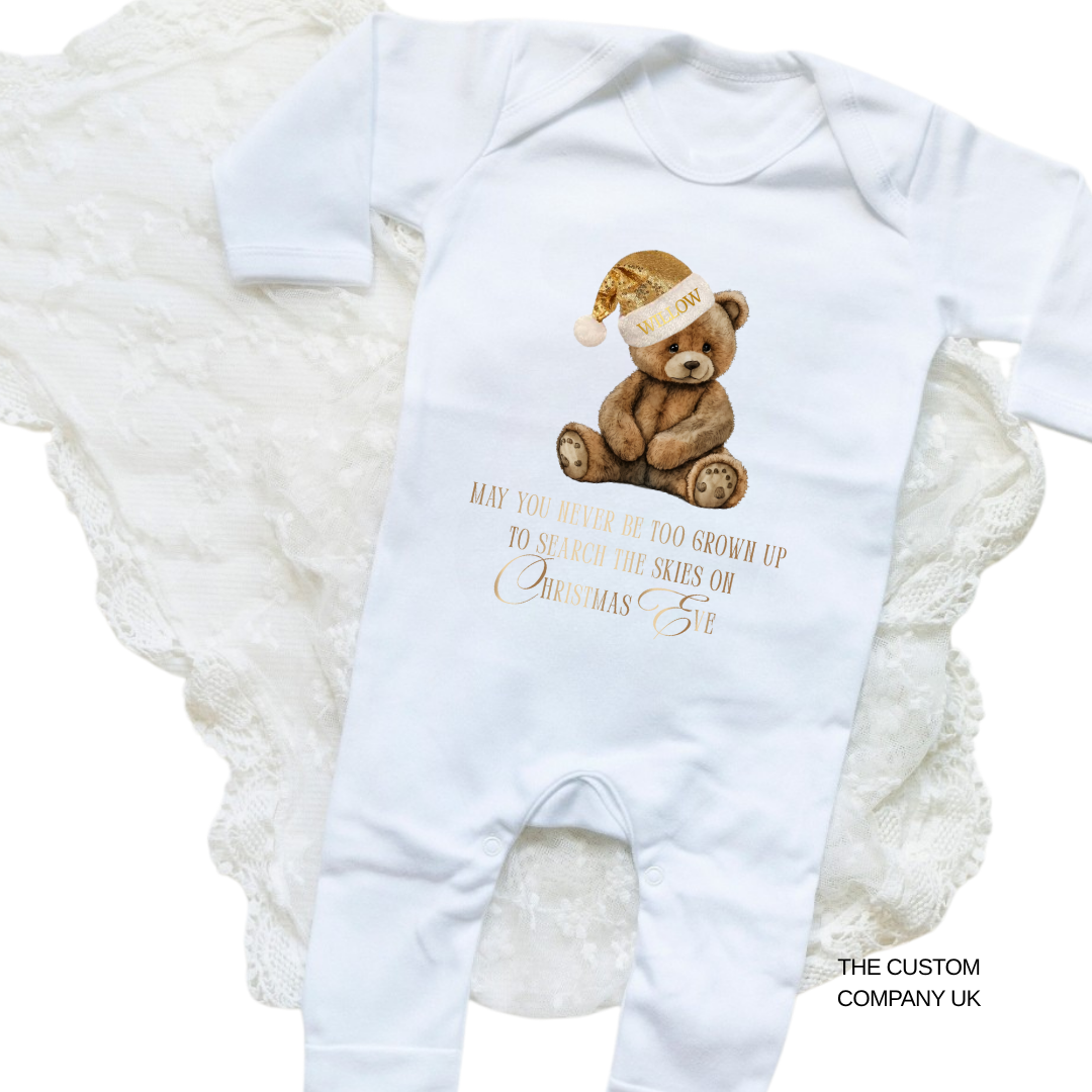 Personalised Christmas Sleep-suit - May You Never Be Too Grown Up