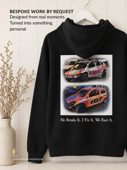Bespoke Racing Car Graphic Hoodie – Personalised Adults