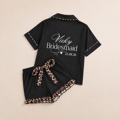 Personalised Leopard Print Pyjamas | Adults