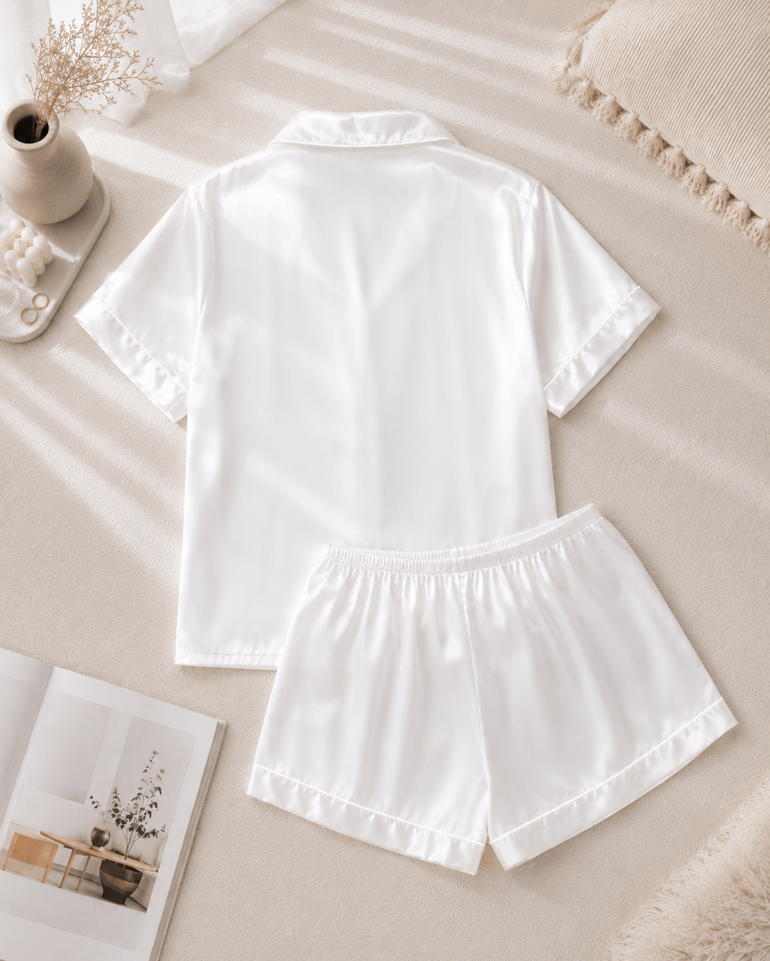 Adults Personalised Satin Short Pyjamas | Custom Bridal Party Pyjama Set | Bridesmaid, Bride & Wedding Morning Gift
