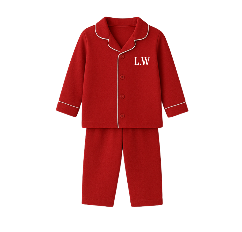 Personalised Initials Classic Kids Pyjamas | Custom Monogram Sleepwear