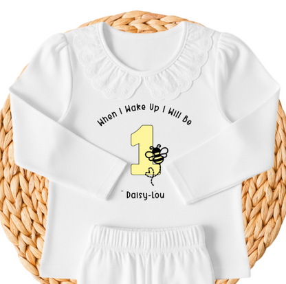 Personalised First Birthday Pyjamas | Bumble Bee Design