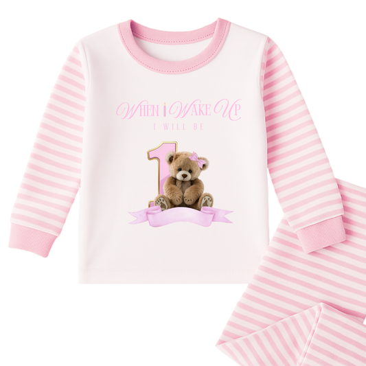 When I Wake Up I’ll Be One - First Birthday Pyjama’s | Pink Bear