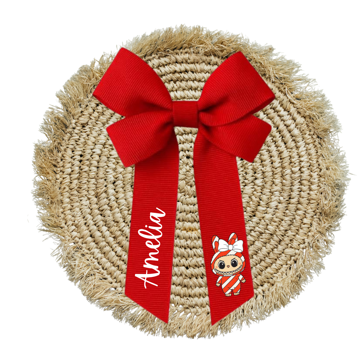 Labubu Personalised 4-Inch Hair Bow | Custom Name Hair Accessory for Labubu Fans