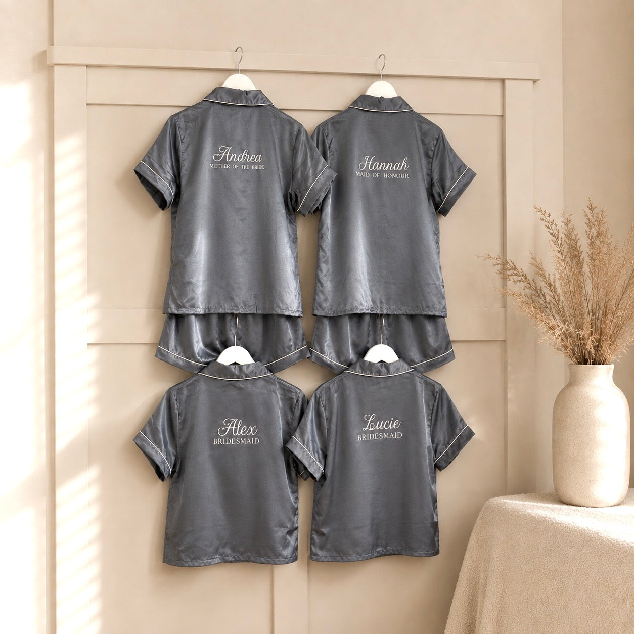 Personalised Bridal Party Pyjama Set | Satin Short Pyjamas