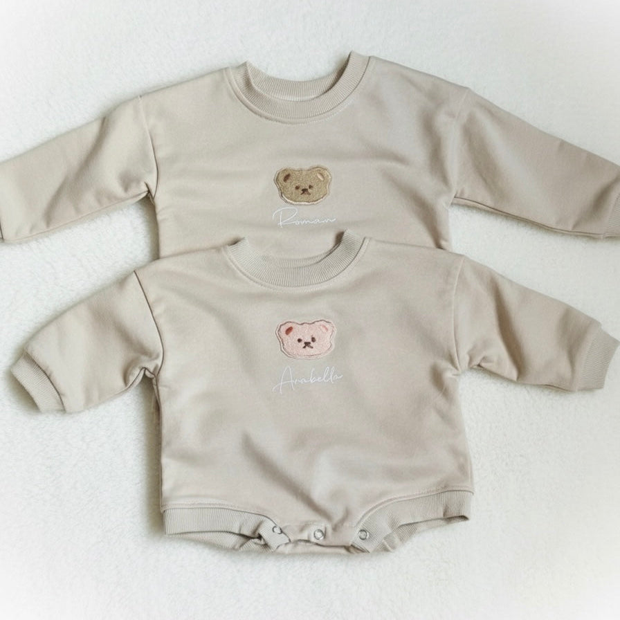 Personalised Teddy Bear Romper Sweater