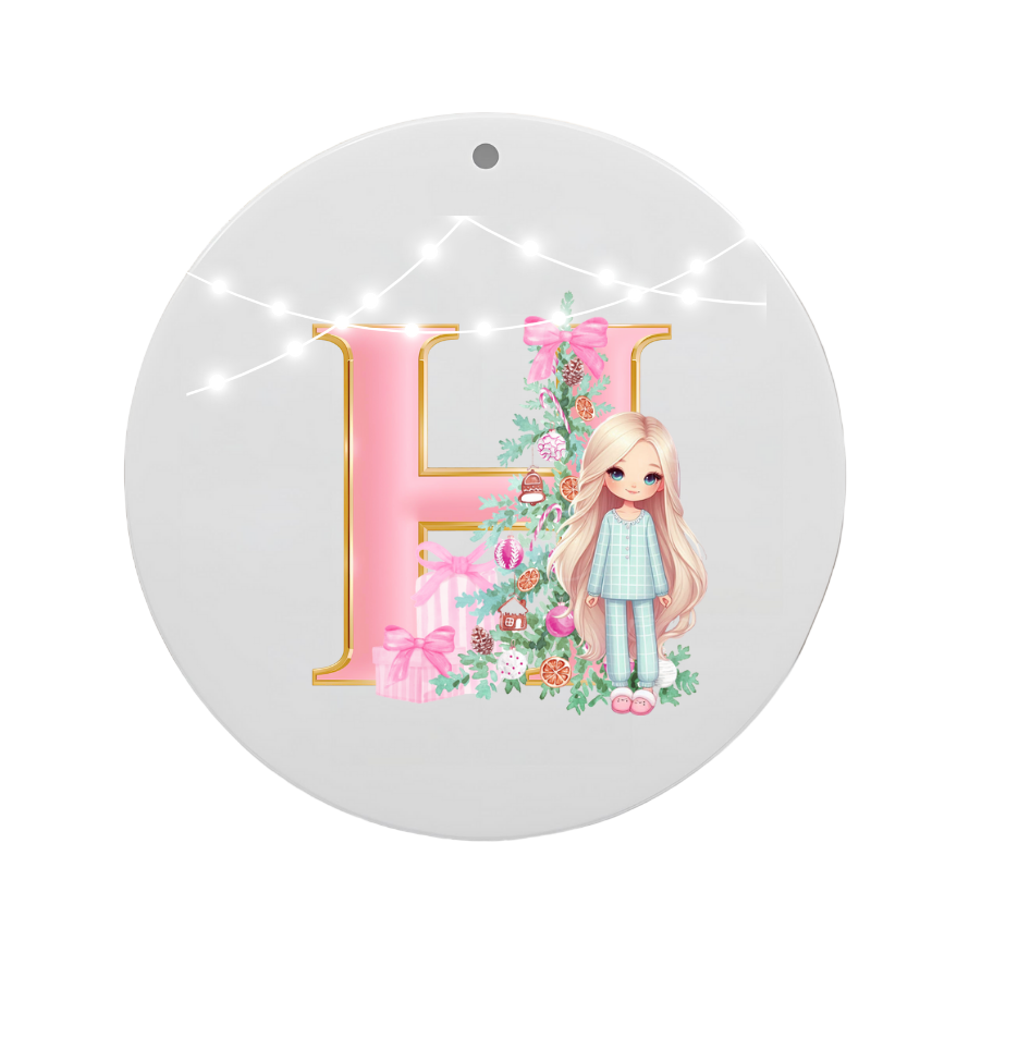 Personalised Christmas Bauble | Pink Girly Glam