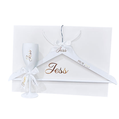 Personalised Bridesmaid Proposal Bundle - Gift Bag, Hanger & Flute