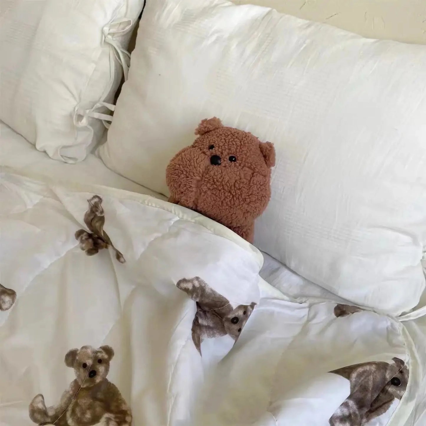 Children’s Teddy Bear Quilted Blanket | Baby Cot Bedding