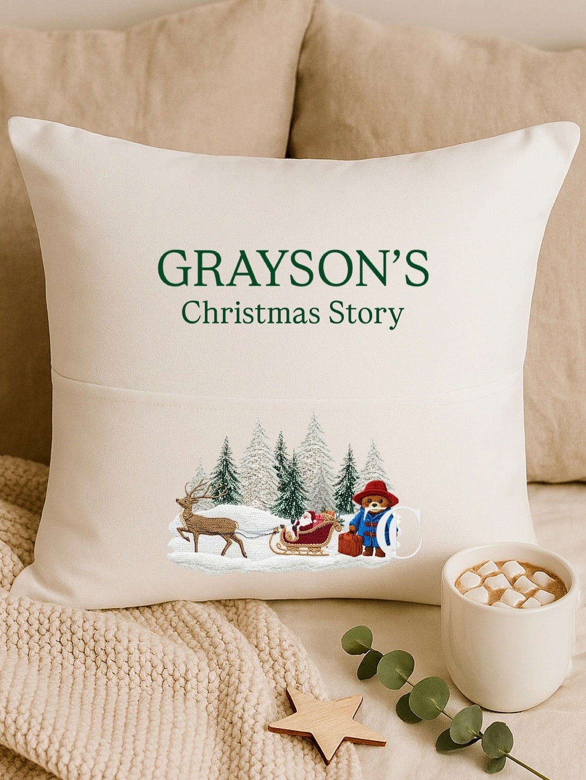 Christmas Story Cushion – A Magical Bedtime Keepsake