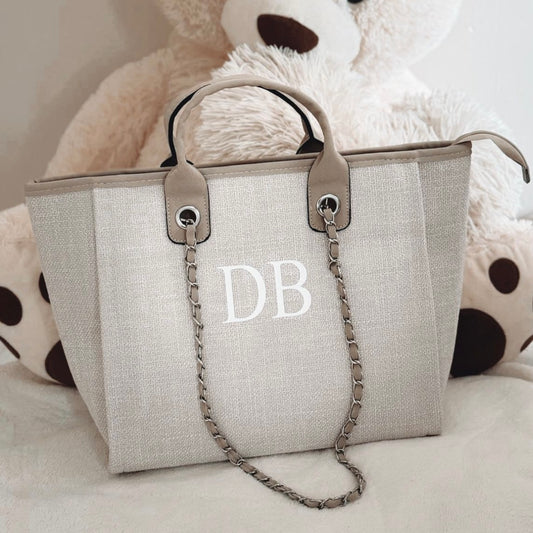 Personalised Women's Tote Bag - Greige
