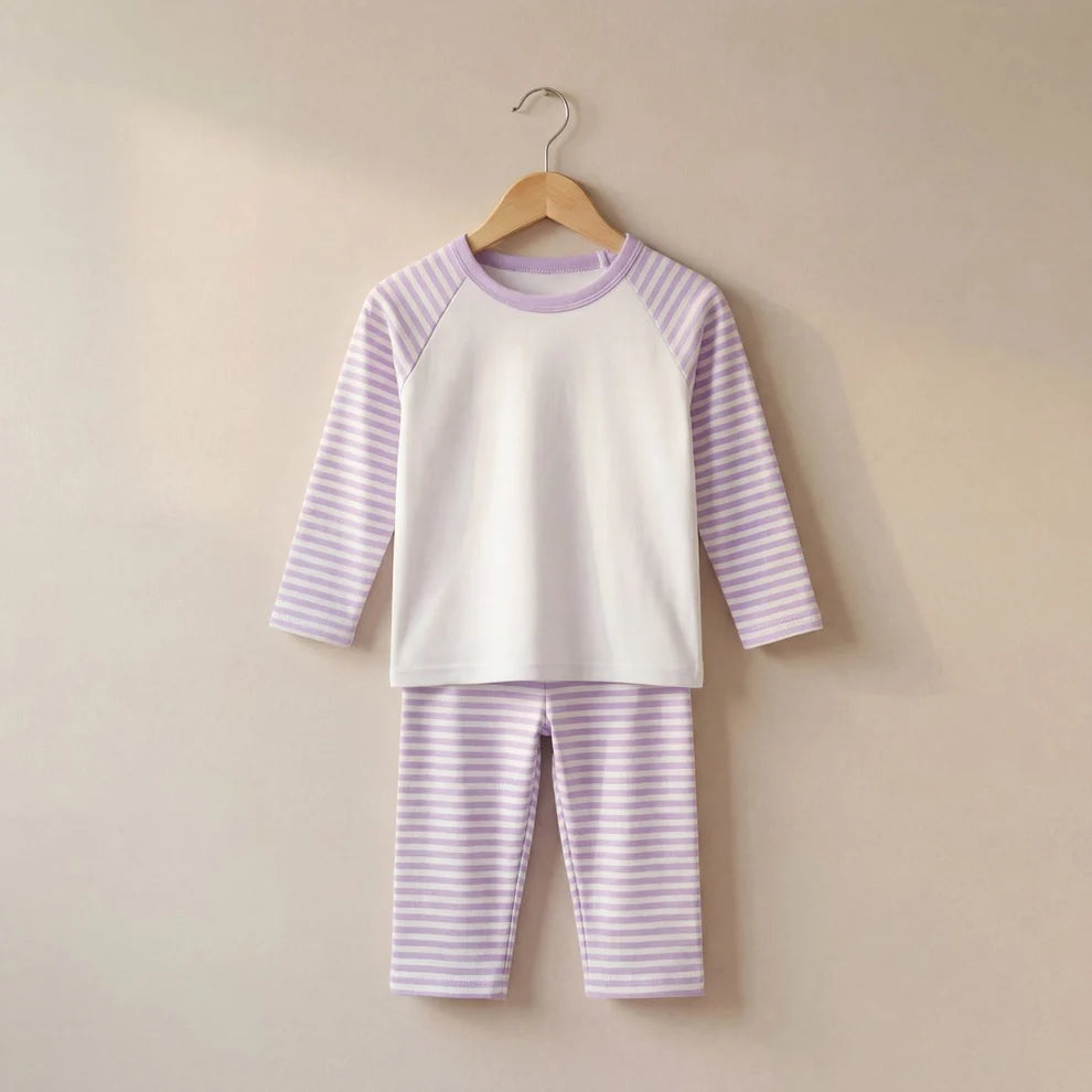 Custom Children’s Pyjamas | Lilac Stripe