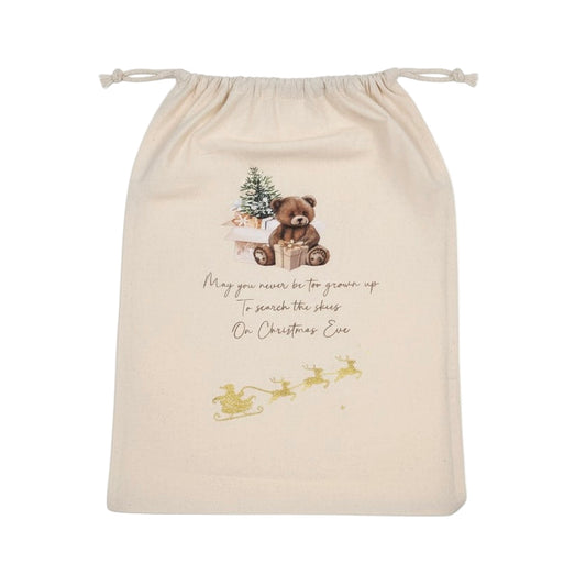 Personalised Christmas Santa Sack - Christmas Teddy