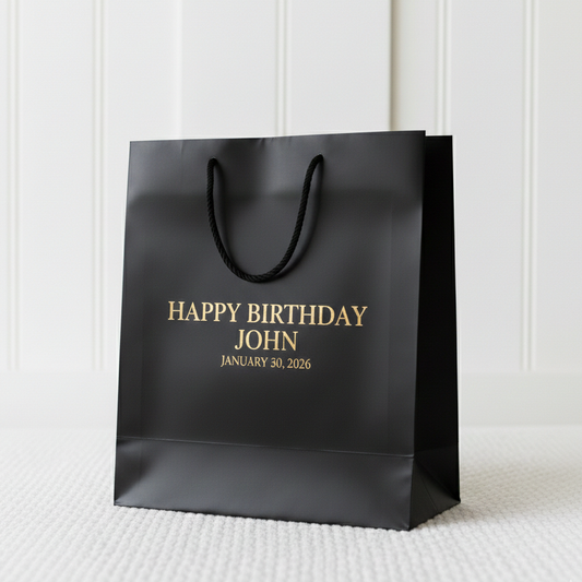 Personalised Large Black Paper Gift Bag