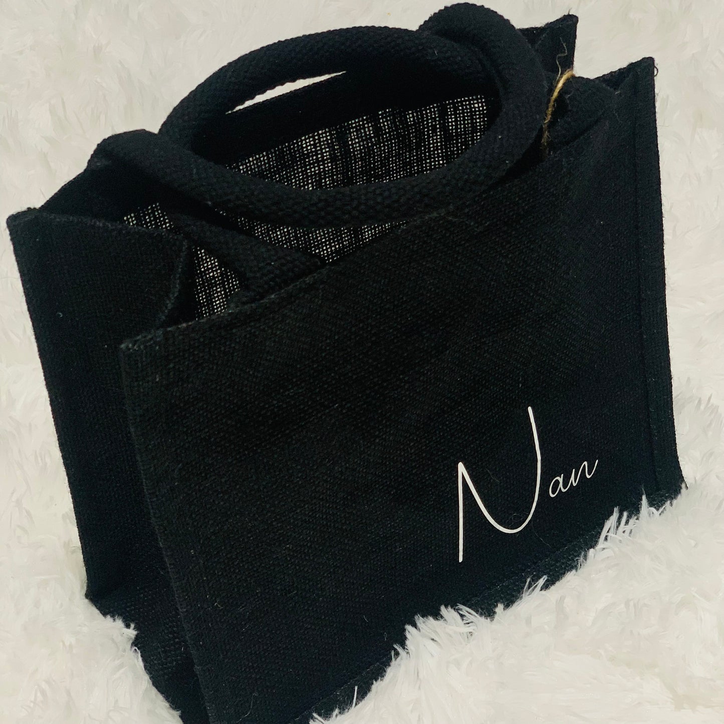 Personalised Mini Jute Gift Bag | Custom Name Tote | Party Favour Bag