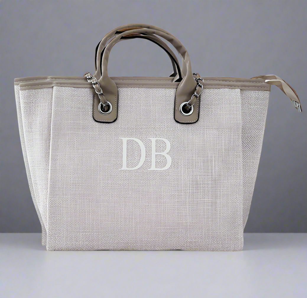 Personalised Women's Tote Bag - Greige
