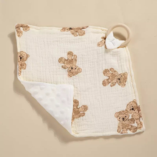 Personalised Baby Muslin Bib - Teddy Bear