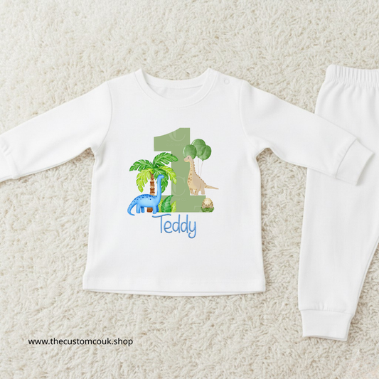 Personalised Birthday Pyjamas | Dinosaur Theme