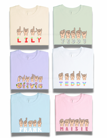 BSL Personalised Name | Sign Language T-Shirt