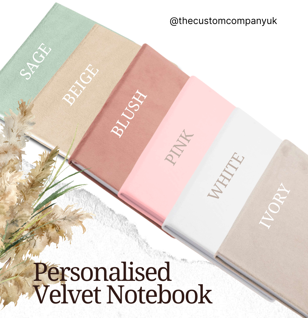 Personalised Velvet Notebook - Add initials or Design